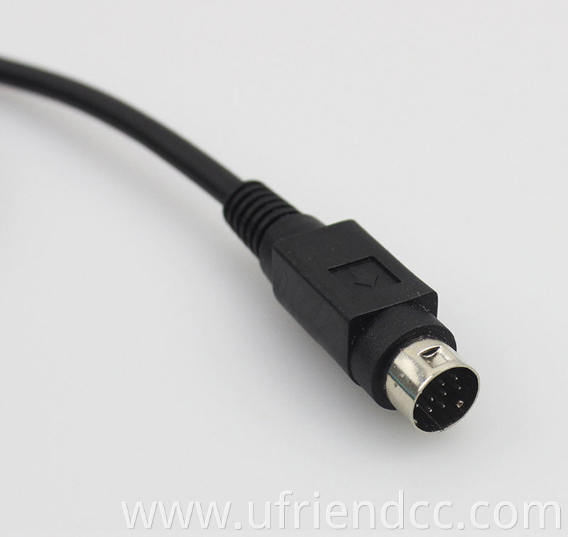 High Quality OEM Manufacture Unibody 1M/2M Stereo 5/8/10/13 Pin Mini Din Cable